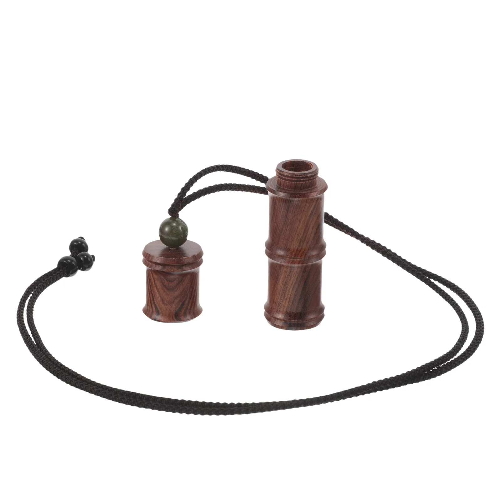 

Vial Necklace Vintage Wooden Pendant Openable Storage Necklace for Women Long Cord Charm Decorative Sweater Neck Chain