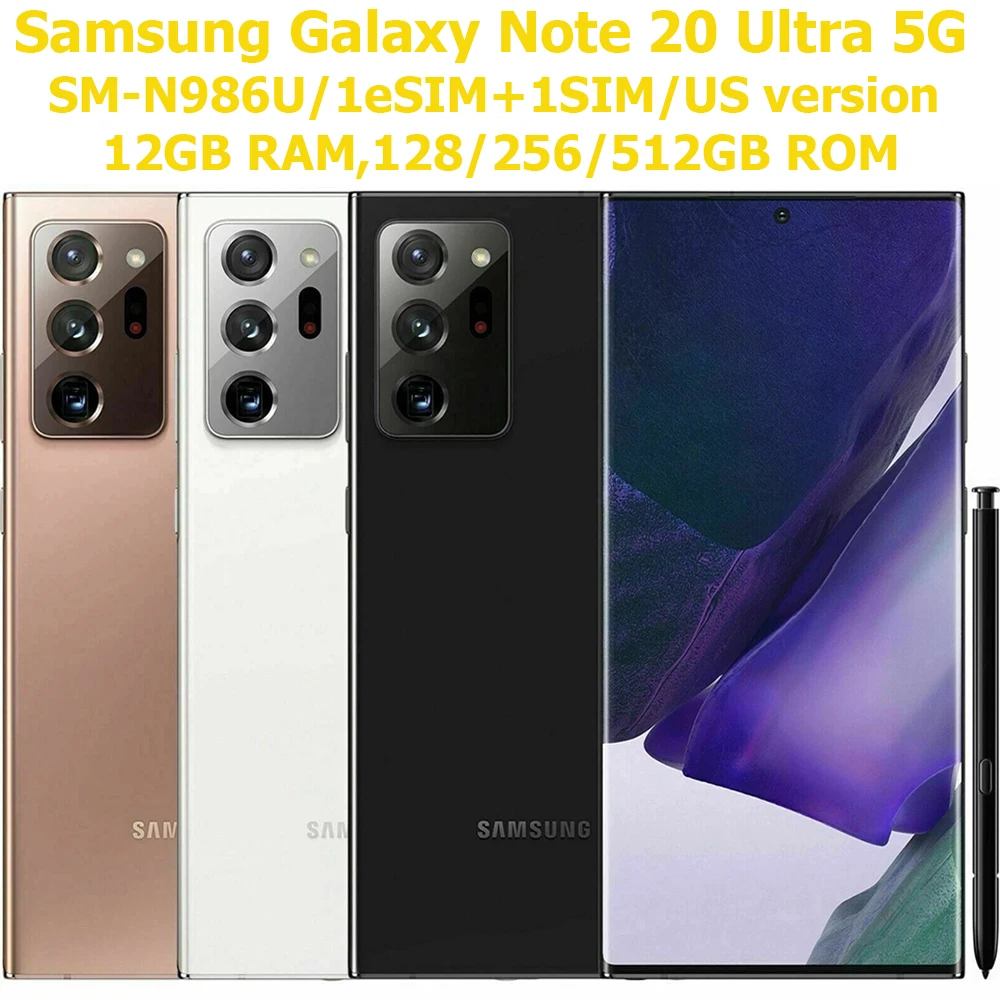 Samsung Galaxy Note 20 Ultra 5G Smart Android Phone 6.9-inch Samsung Smart Phone NFC 4500mAh 108MP US Version Unlocked SM-N986U