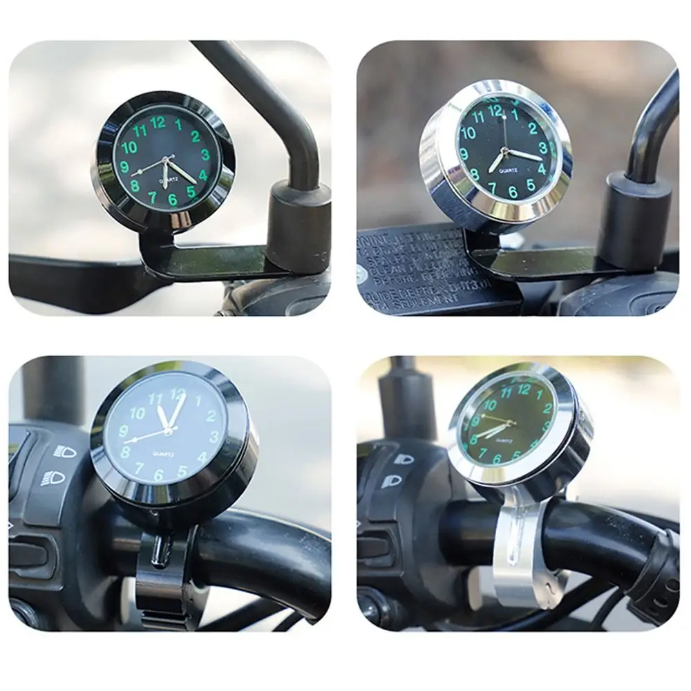 Aluminum Motorcycle Clock Luminous Dial Rearview Mirror Mount Universal Bicycle Clock Time Display Waterproof Moto Clock