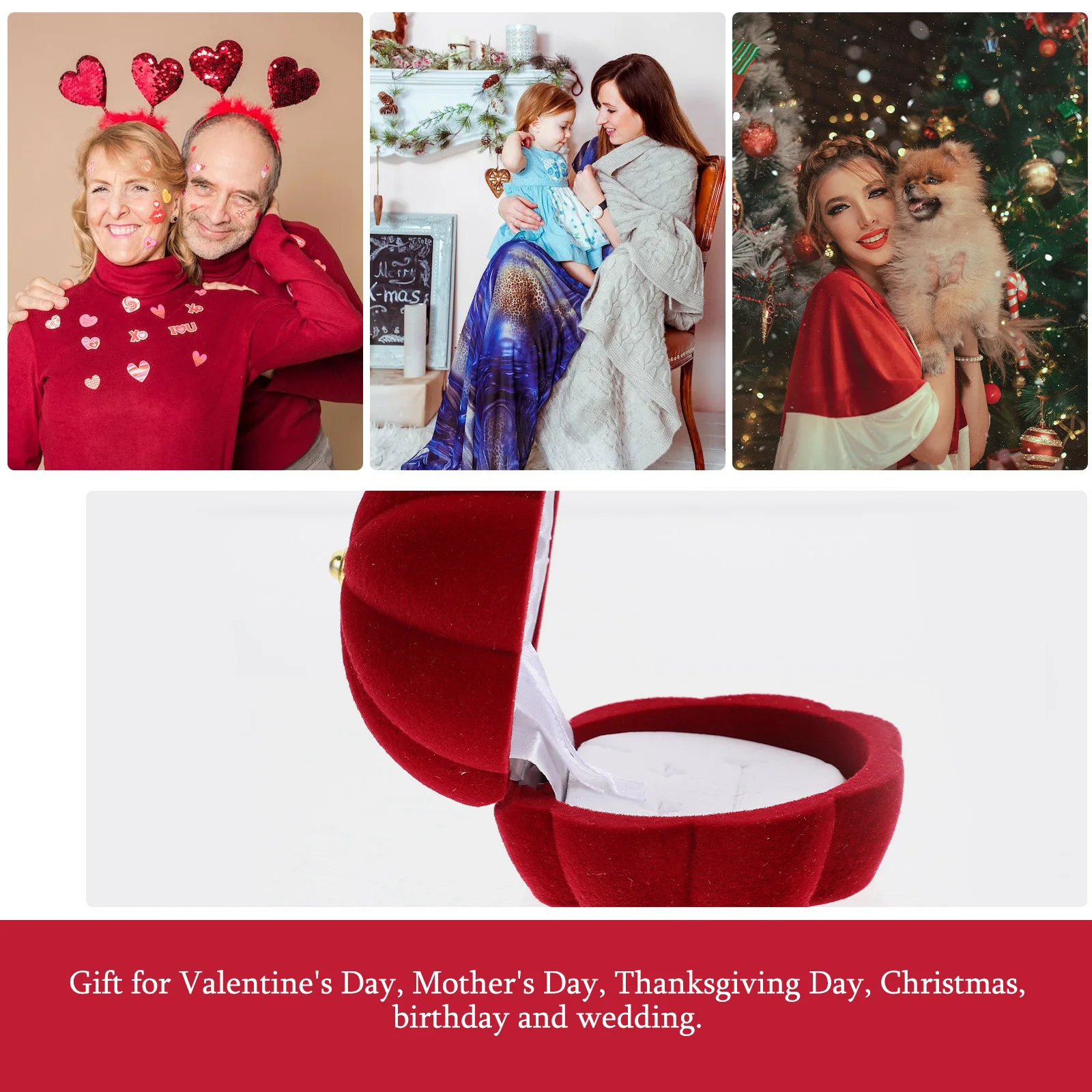 صندوق مجوهرات جميل على شكل يقطين، حامل هدايا مجوهرات خفيف الوزن مدمج لحفلات الزفاف وعيد الحب #2