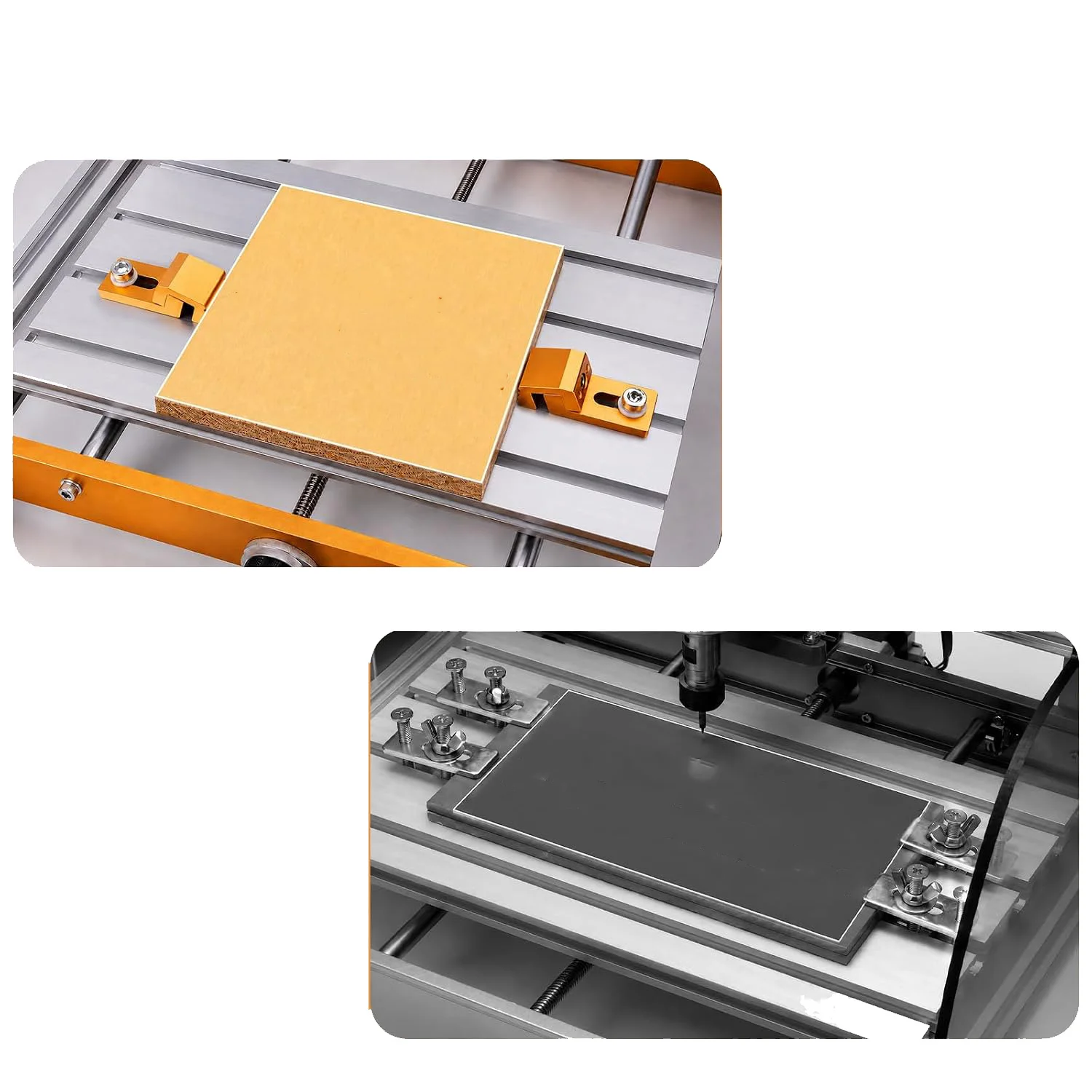 Aluminum CNC Clamping Kit for 3018 Router Compatible with For LUNYEE For Pro Max T Track MDF Aluminum Spoilboard Setup