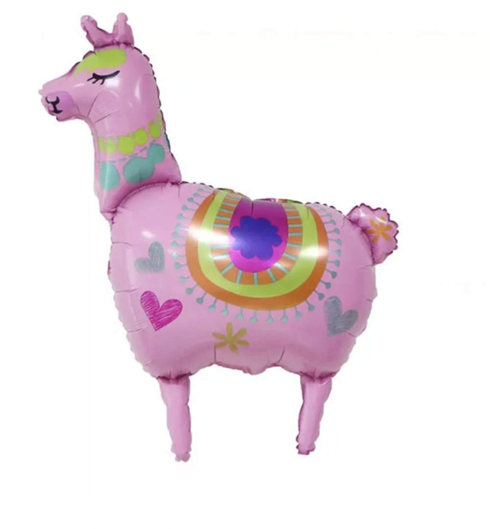 1Pcs 4D Cartoon Animal Alpaca Foil Helium Balloon Cute Llama Inflatable Round Ballons Children Baby Birthday Party Decorations