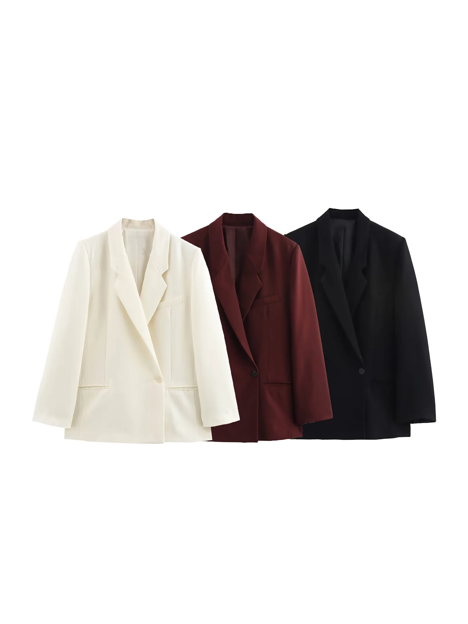 

Women's White Blazer Jacket Vintage Long Sleeve Outerwear Office Ladies Oversize Casual Suit Coat Harajuku Y2k 2000s Autumn 2025