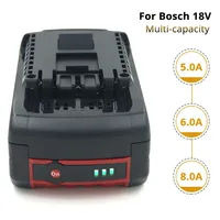 5.0Ah/6.0Ah/8.0Ah 18V Li-ion Battery for Bosch BAT609 BAT610G BAT618G BAT619 BAT621 BAT620 Cordless Power Tools LED Indicator