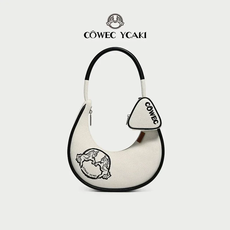 【 Official Authentic 】Original Cowec Ycaki luxury Underarm bag 2023 new premium sense niche crescent bag handbag for women