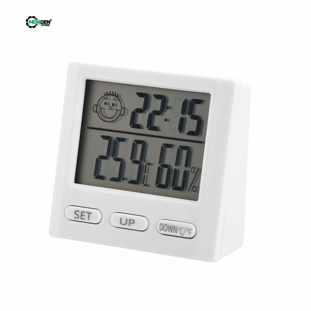 0~50℃ Digital Temperature Humidity Clock LCD Electronic Thermometer Hydrometer Meter With Stand Humidity Gauge  Home Supply