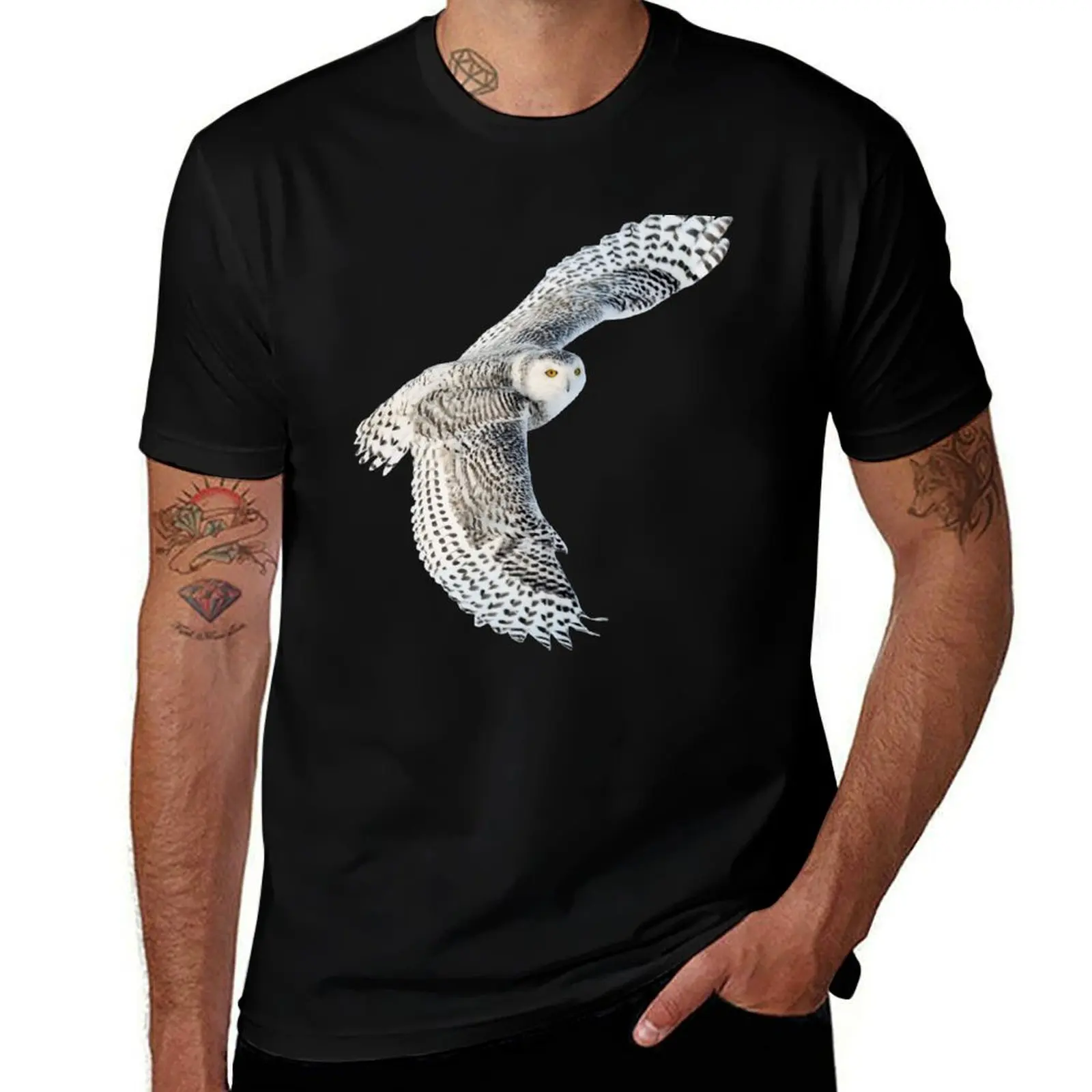 

Snowy Owl T-Shirt man t shirt cotton high quality t shirts for man cotton funny T-Shirt
