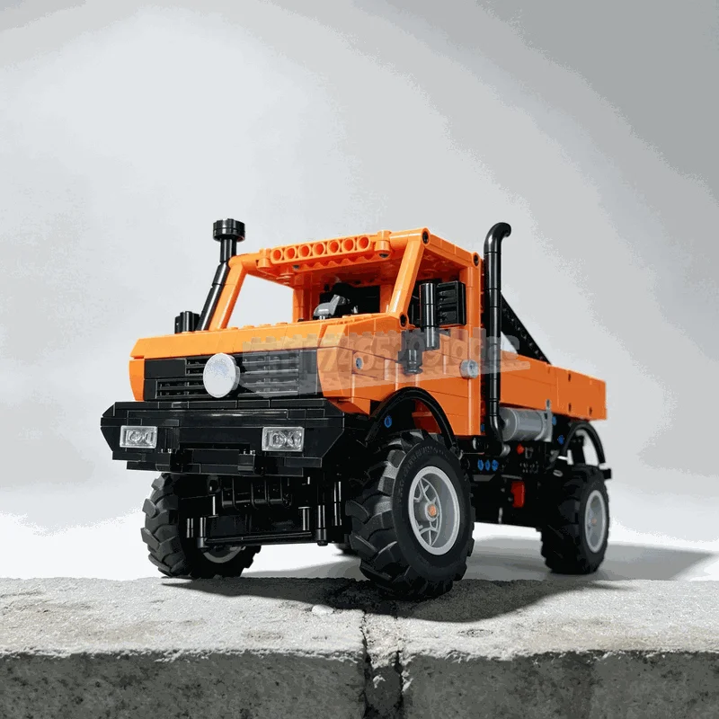 1120Pcs Orange Utility Trial Truck Vehicle Model Building Blocks Off Road Engineering DIY Assembly Set Collection Display Gift
