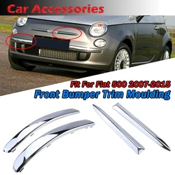 Rhyming Front Bumper Upper/Lower Trim Moulding Chrome Plating Silver Strip For Fiat 500 2007-2014 2015 Car Exterior Accessories