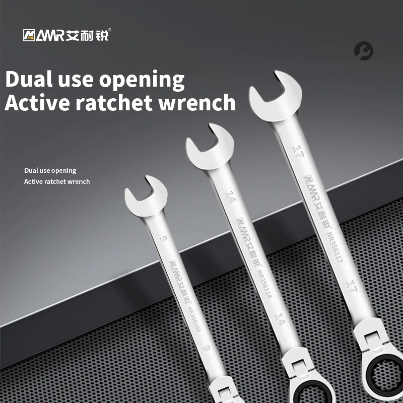 AMR Ratchet Wrench of Keys Spanner Set Hand Tool 72-Tooth Ratcheting Flexible Head Mirror Finish 6mm-32mm Auto and Home Repair