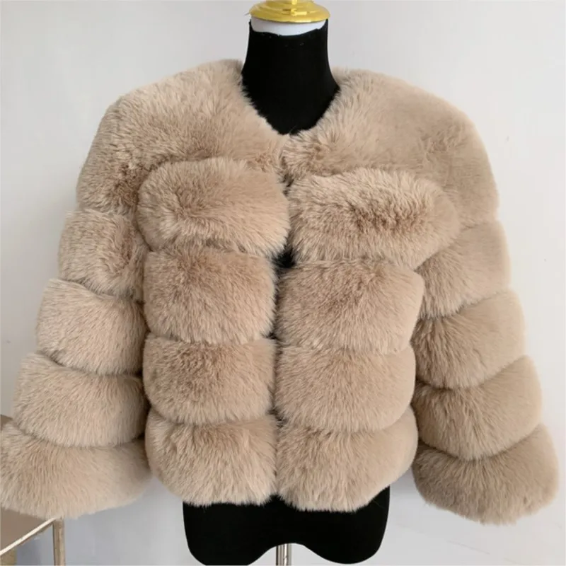 2025 Women Faux Fur Coat Autumn Winter High Quality Fluffy Short Coat Faux Fur Jacket Coats Ladies Warm Furry Fashion Outerwears