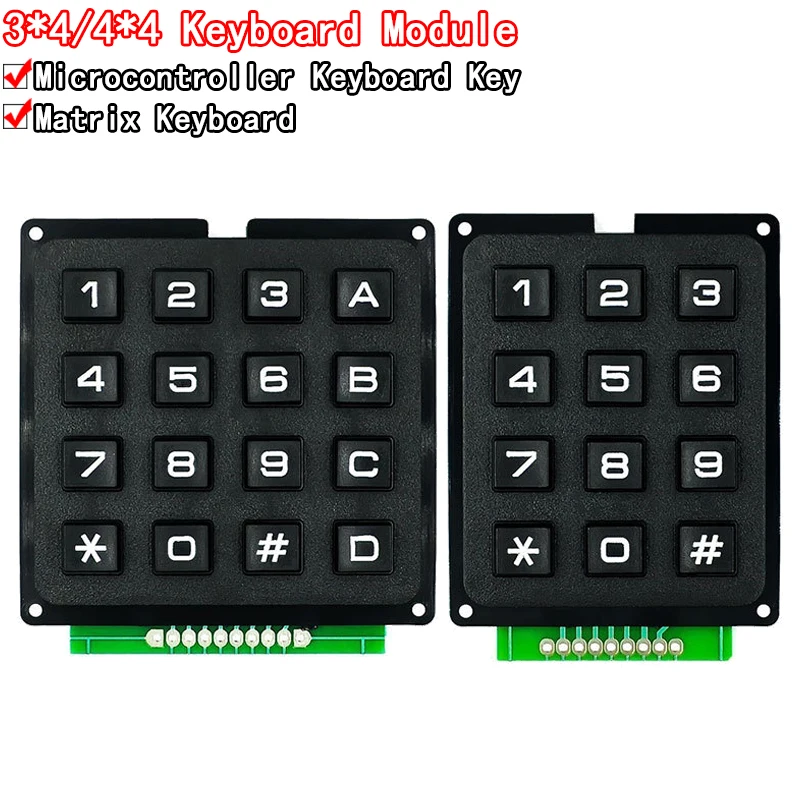 3*4 4*4 Matrix Switch Keyboard Keypad Array Module ABS Plastic Keys 4x4 3x4 12 16 Key Button Membrane Switch DIY Kit