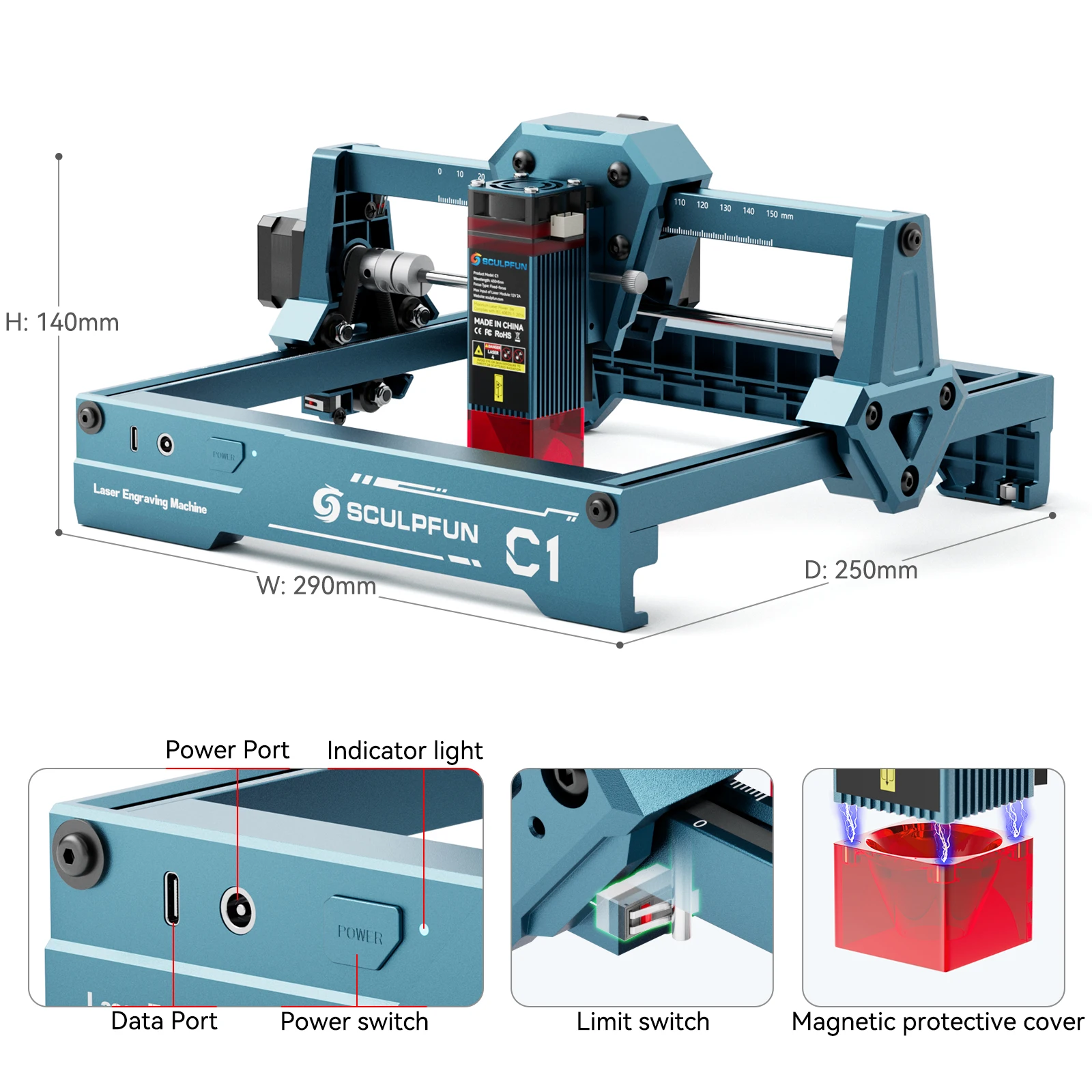 Sculpfun 3W C1 Mini Laser Engr - đánh giá và giá Industrial Laser Cutting Machine