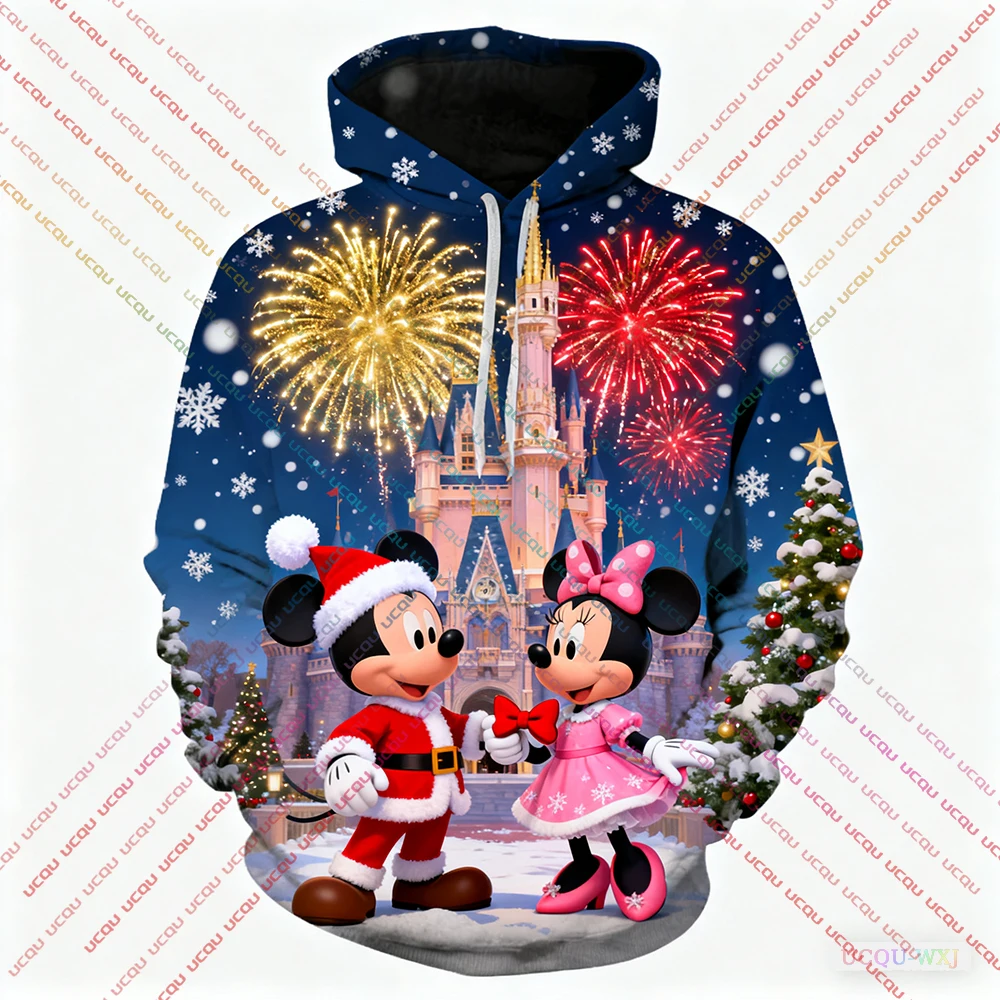 Christmas Disney Princesses Women's Pure Sweatshirt Hooded Sweatshirt Fashion Casual Pants Unique Print Plus Size Streetwear