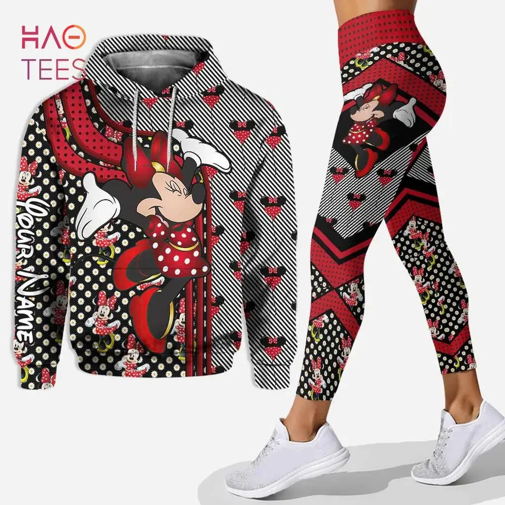 Disney Minnie Mouse Hoodie Women Hoodie Set Minnie Yoga Pants Sweatpants Women Disney Yoga Hoodie Leggings Fashion Sportswear