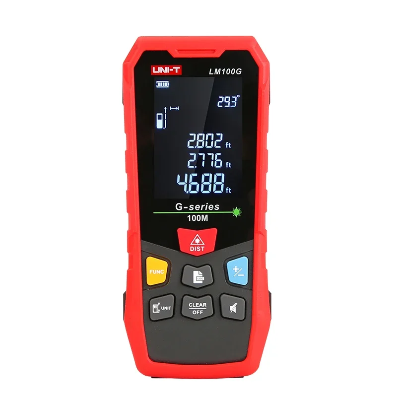 UNI-T LM100G Laser Distance Meter Handheld Mini Laser Rangefinder Tape Range Finder Measure Tester