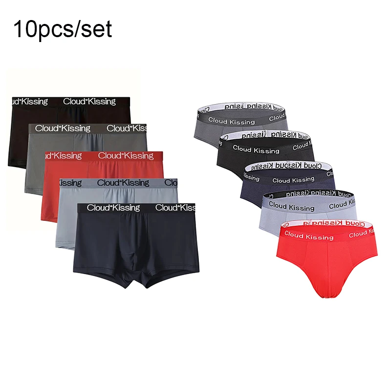 10pcs/set Men Underwear Solid Underpants Fungi-Proofing Men Panties Large Size S-XXL Sexy Slip U Underpant Fashion Men Boxer