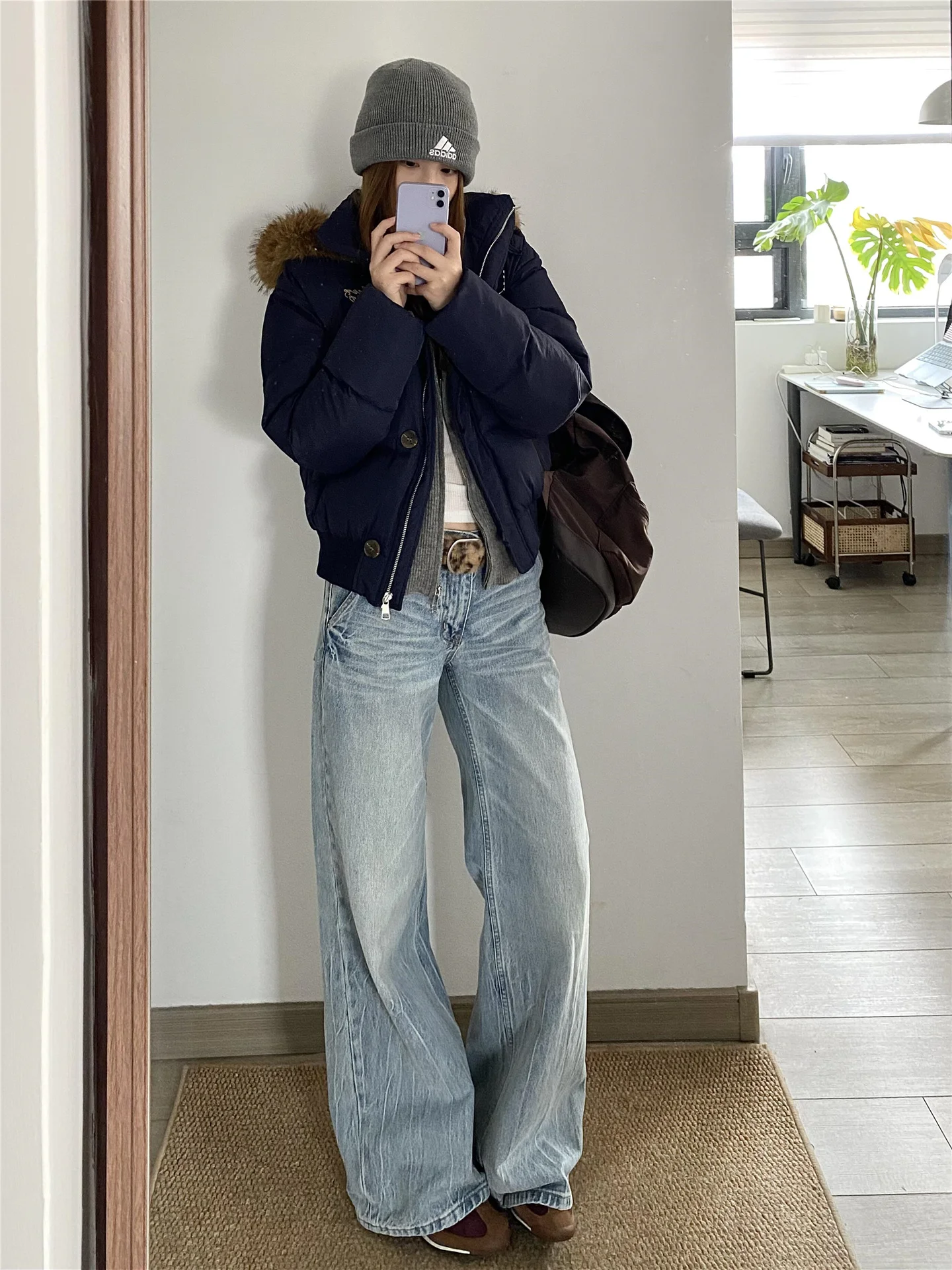 

American Vibe Light Blue Wide Leg Jeans Women's Loose Slimming Tall Extended Straight Tube Floor-Length Pants Casual Style