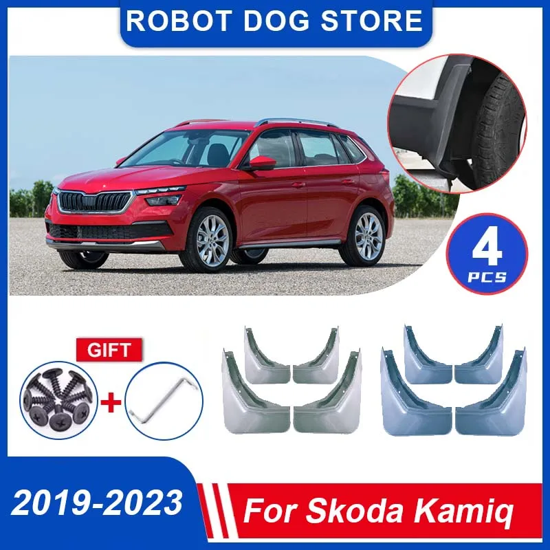 

4PCS Painted Muds For Skoda Kamiq Accessories NW4 2019-2023 Front Muds Splash Guards Rear MudFlaps Fender Flares Car Accessories