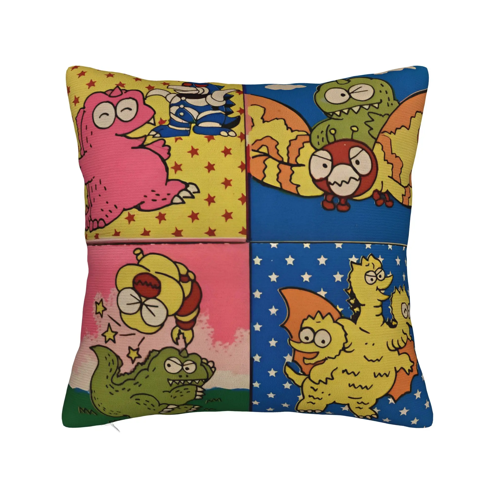 Chibi Monster Island Buddies Pillowcase Polyester Cushion Cover Decorative 80s Throw Pillow Case Cover Home Square 45*45cm