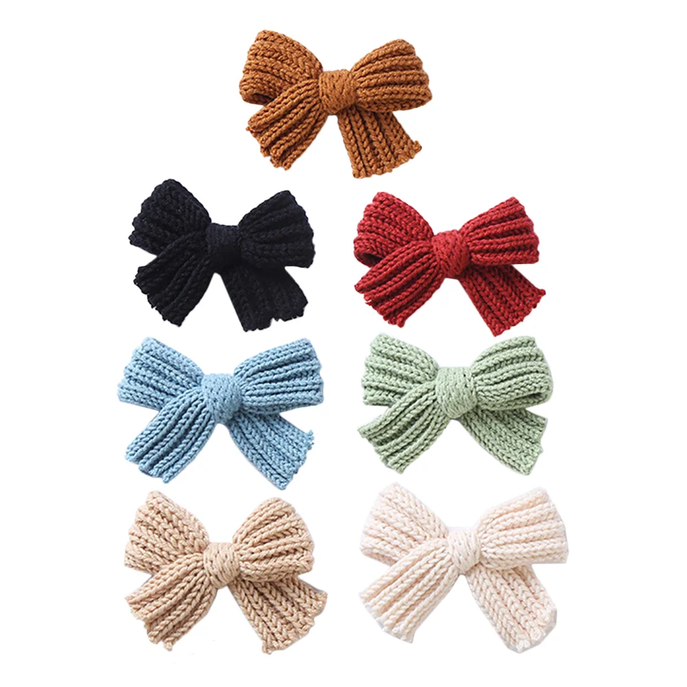 7 pçs arco hairpin bowknot clipe crianças acessórios para meninas decorar clipes de cocar decoração de ferro criança mini