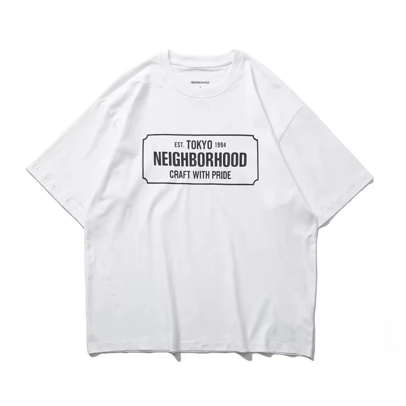 Japanese Tokyo Neighborhood Craft with Pride Men T-shirt Black White NBHD Cotton Loose T Shirt MenTops Tee