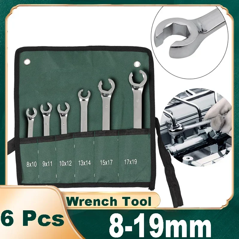 

6 Pcs 8-19mm Combination Ratchet Wrench Dual-purpose Ratchet Tool Combination Ended Spanner kit with Flexible Head,Car Hand Tool