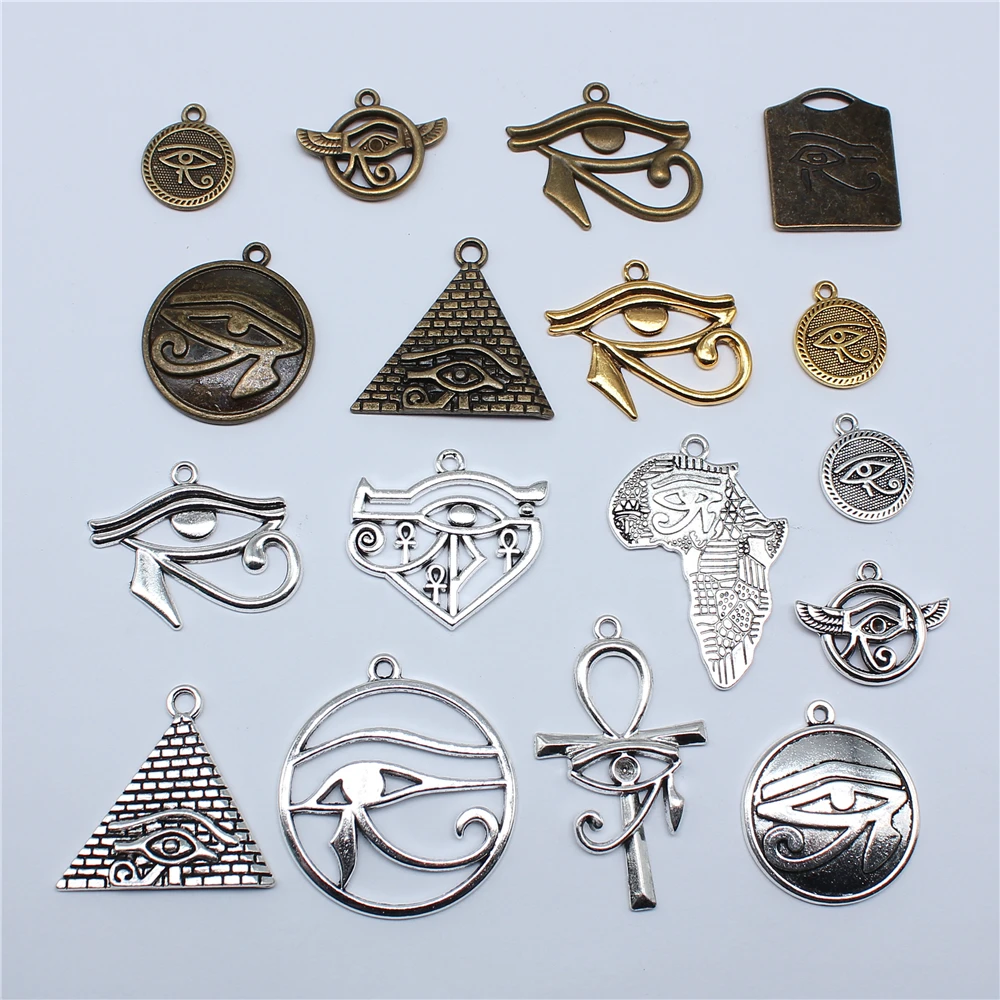 10pcs Mysterious Ancient Egypt The Eye Of Horus Charms For Jewelry Making DIY Crafts Making Findings Handmade Tibetan Jewelry