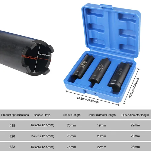 Imagen 2 del producto Rimocción de tuerca de embrague de motocicleta, 3 uds., manga de cuatro garras, 18mm, 20mm, 22mm, herramienta de llave de reparación de motocicleta, herramienta de extracción de disco de arranque