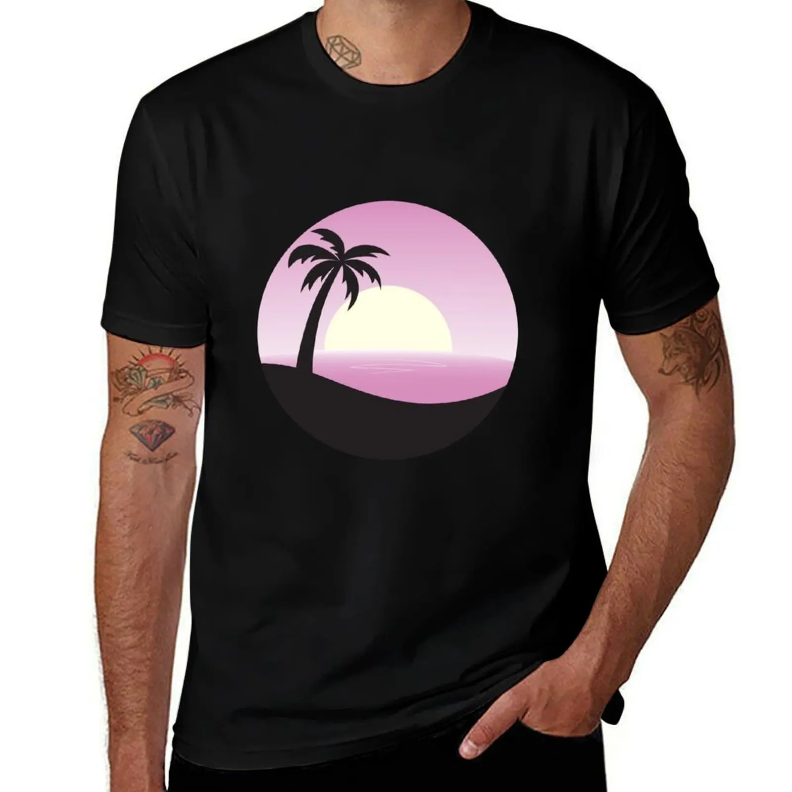 

Beach Silhouette (Magenta) T-Shirt cotton man t-shirts animal prinfor boys graphic t shirts Louboutins men clothing