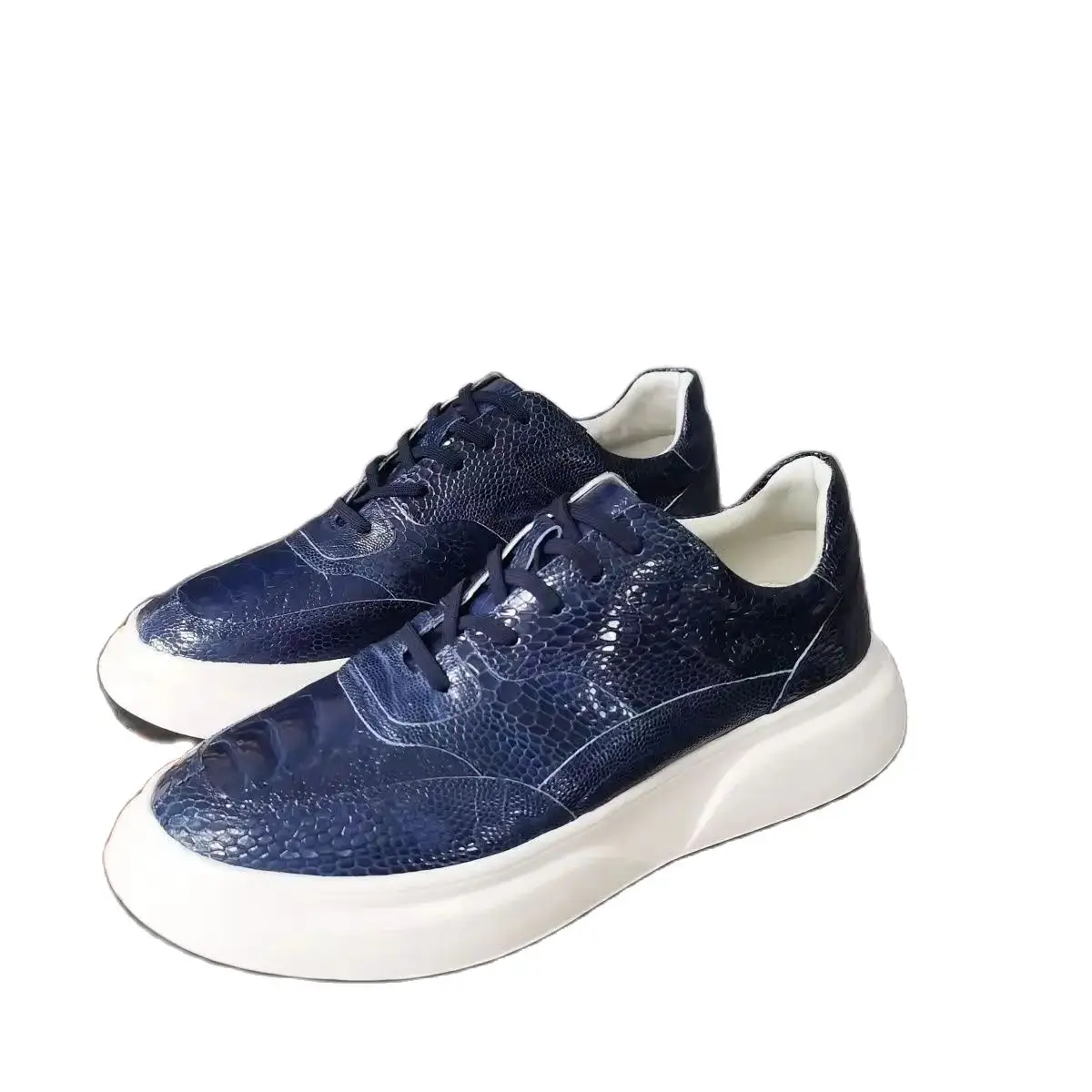 

BATMO 2024 new arrival Fashion Ostrich skin causal shoes men,male Genuine leather sneakers PDD336