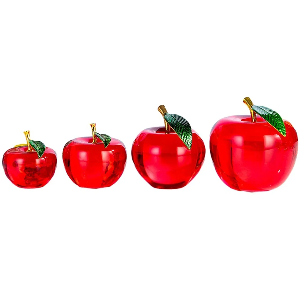 Arbre Pommier En Cristal K9 - 18 Pommes Suspendues 3 Cm - Ornement Feng Shui Verre Brillant Pour Richesse Et Bonne Fortune