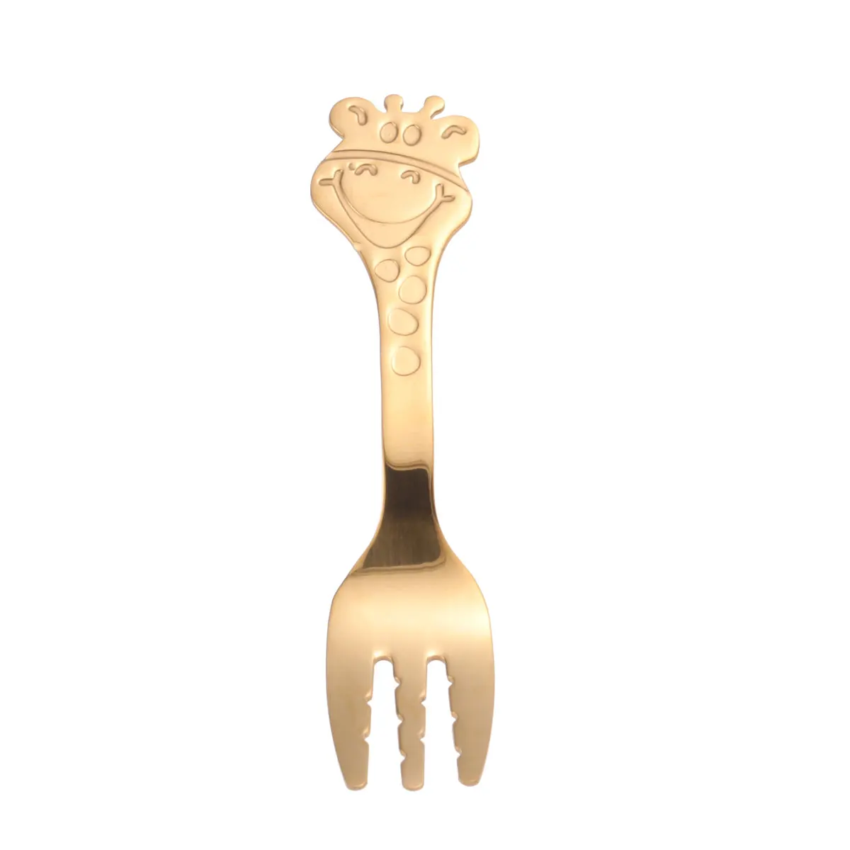 

Stainless Steel Cartoon Fork Dinner Fork Polished 3-Teeth Anti-Rust Elegant Simple Design Western Food Fruit