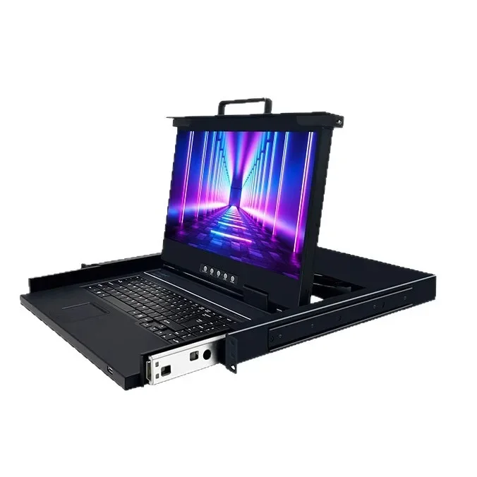 Switcher 8-port in 1 out 17-inch computer network server monitor rack keyboard mouse