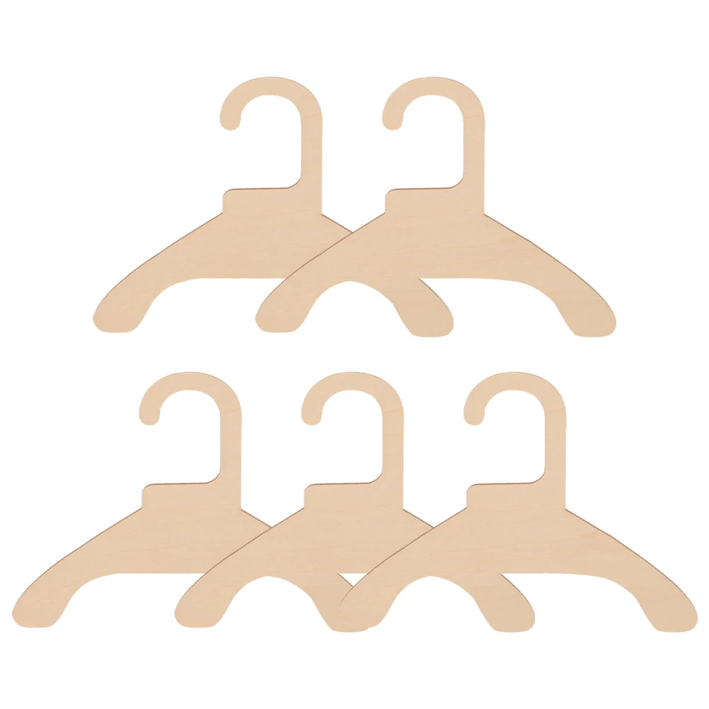 

5pcs Solid Wood Hangers for Dog Clothes Lightweight Durable Non Slip Pet Garment Rack Dry Accessories Easily Dog
