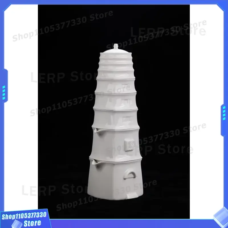 Dingci Ceramic Tea Set Stepped Prosperous Pagoda Design Traditional Kung Fu Teaware Gift Box Home Decoration Office Use