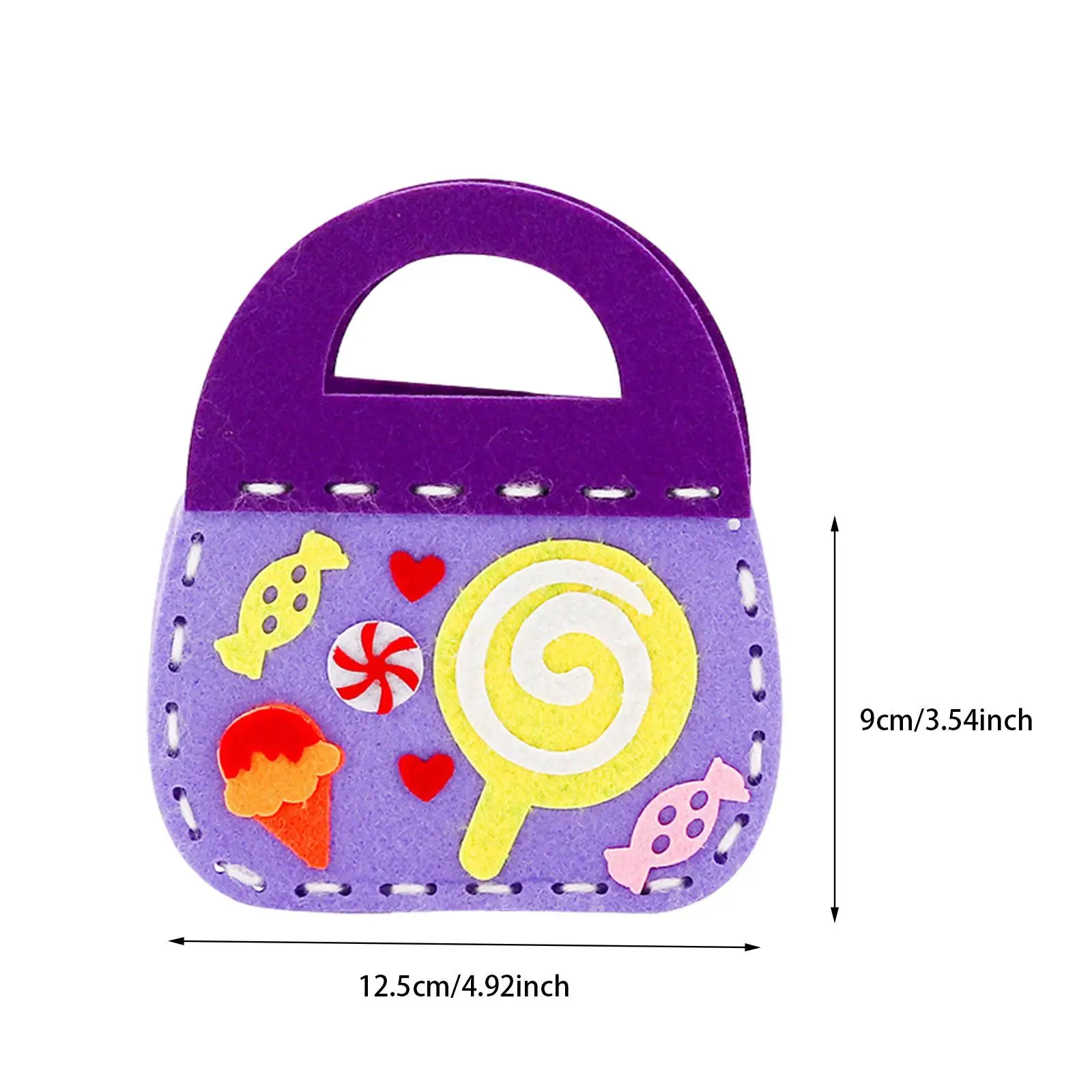 Kids Non Woven Bag Sewing Kit Pouch Wallet Cute Handcraft Handbag Making Set