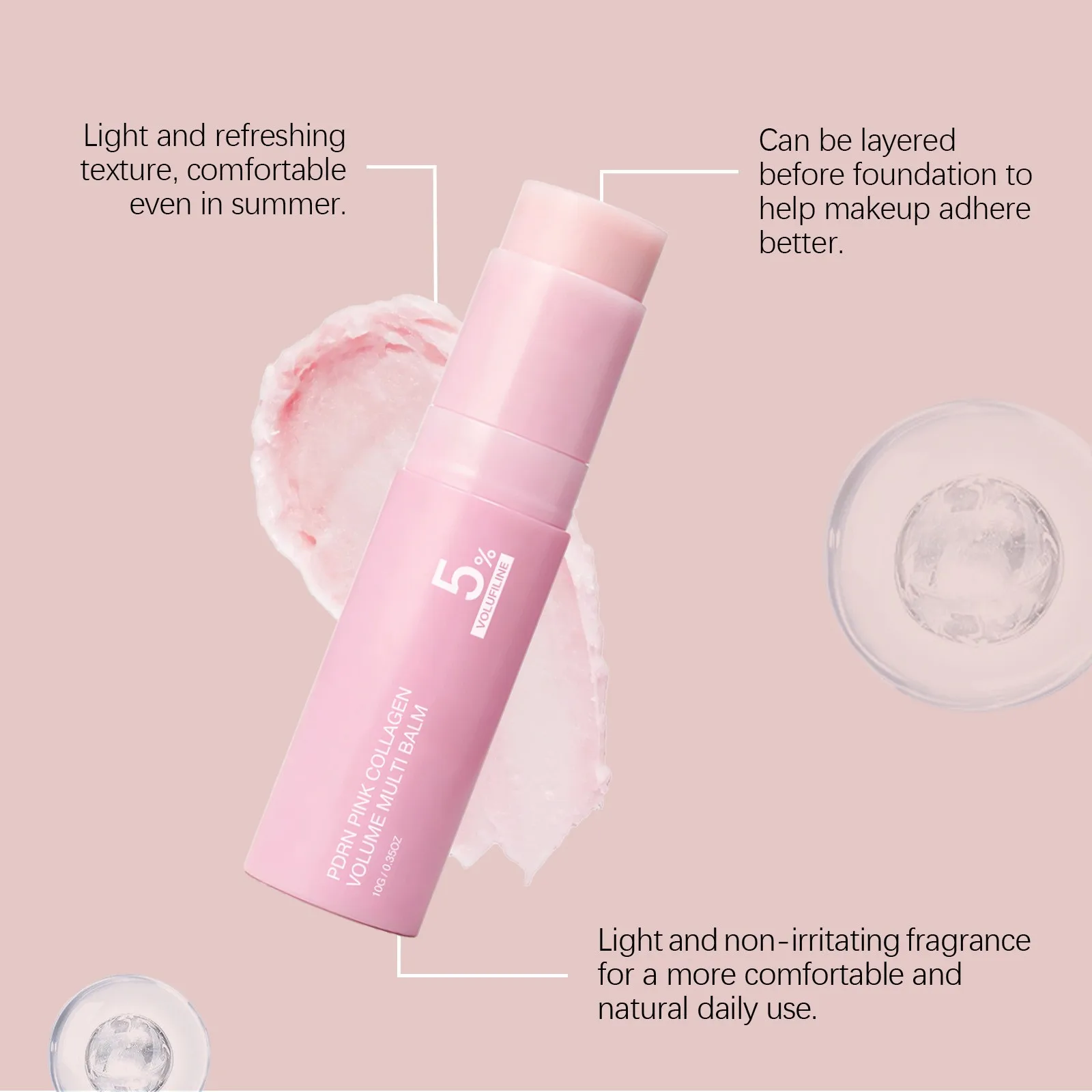 Multi-Effect Moisturizing Stick, Smooth Texture Makeup Primer, Long-Lasting Soft Finish, Perfect Foundation Base, Skincare Essen