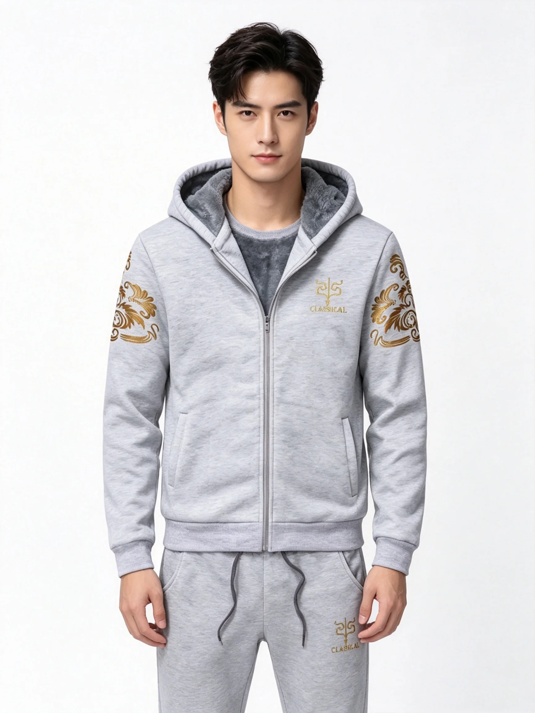 Men Fleece Lined Tracksuit 2 P - Fleece Hoodie Lined 评论和价格