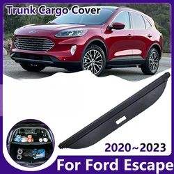 Car Trunk Curtain for Ford Escape Accessories Kuga 2020~2023 Retractable Rear Boot Tray Cargo Cover Privacy Security Luggage Mat