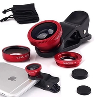 3in1 Fisheye Wide Angle Micro Camera Lens For iPhone Xiaomi Redmi 3IN1 Zoom Fish Eye Len on Smartphone Lenses With Phone Clip