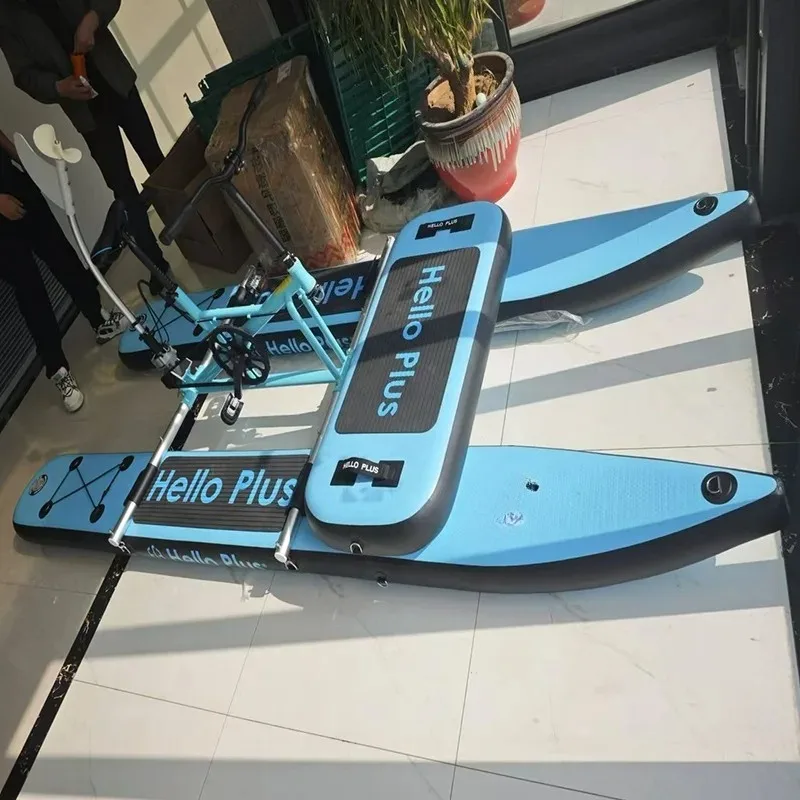 Single water bicycle Inflatable pontoon water cycling bicycle Leisure bicycle Wading products Commercial