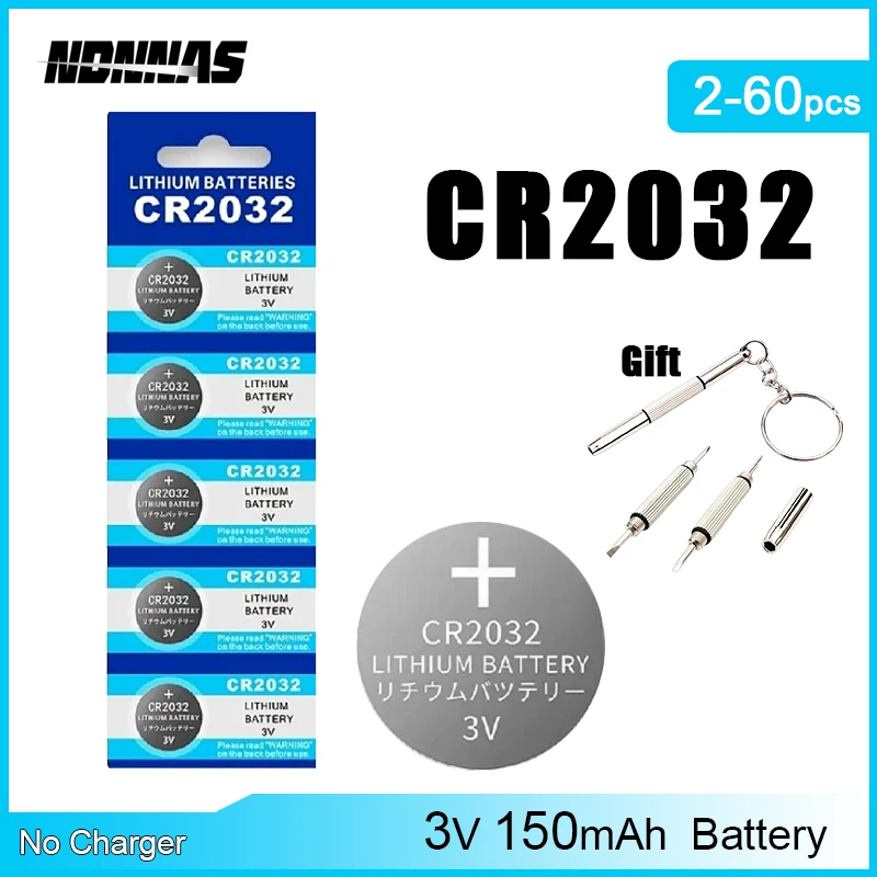 

2-60pcs/lot CR2032 CR 2032 Lithium Battery 3V Battery Button Coin Cell Batteries For Watch Toy Calculator Remote Control