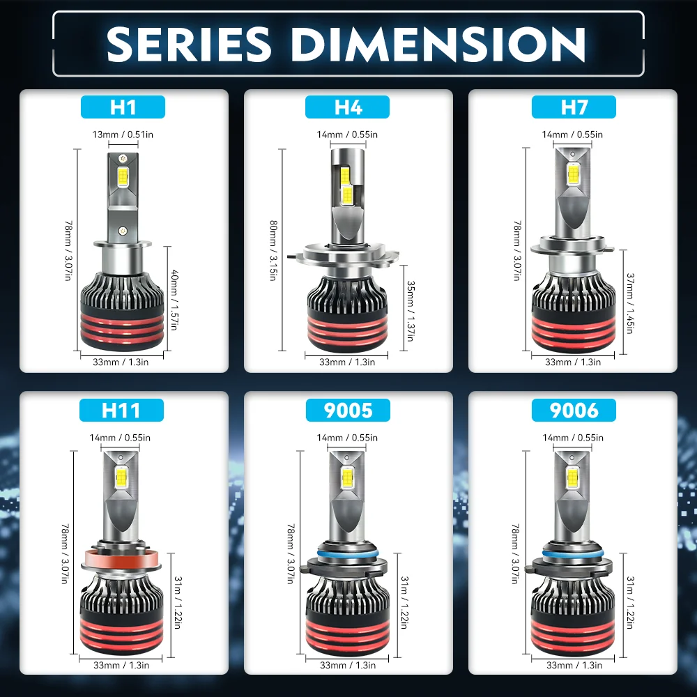 Lâmpadas dos faróis do carro do HYNBYZJ-LED Canbus, 140W, 16000LM, H7, 6000K, H4, H1, H3, HB3, HB4, 9005, 9006, H11, 9012, diodo emissor de luz, turbocompressor, 12V, 24V