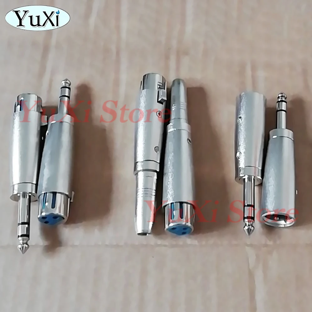 1/2 قطعة مطلي بالنيكل 3Pin XLR أنثى إلى 1/4 6.35 مللي متر ذكر جاك التوصيل ستيريو ميكروفون محول موصل TRS TS إلى XLR محول