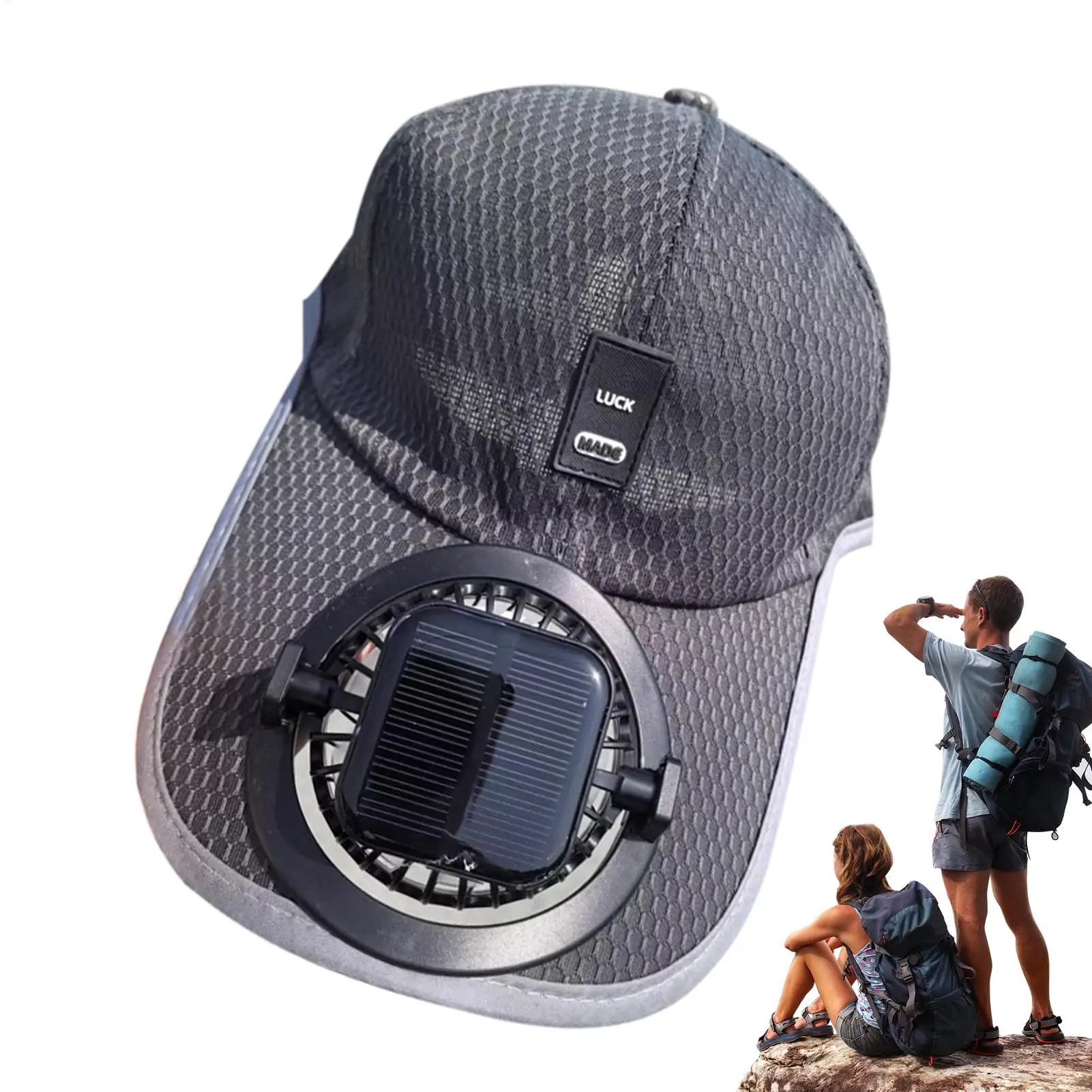 Gorras de béisbol con ventilador recargable con energía Solar para adultos, gorras de malla de refrigeración transpirables con protección solar para exteriores de verano