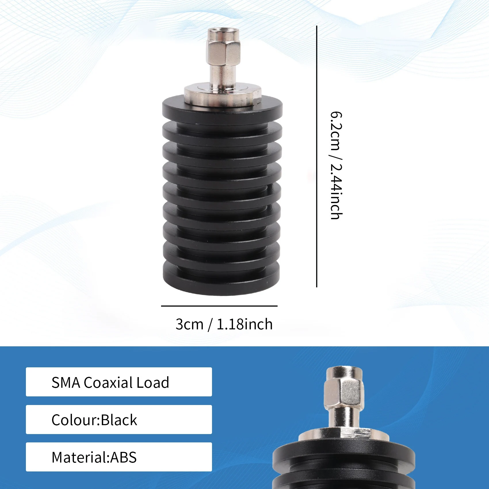 B62B DC-3GHz 25W RF Coaxial SMA Male Dummy Load 50Ohm Termination Loads for Coaxial