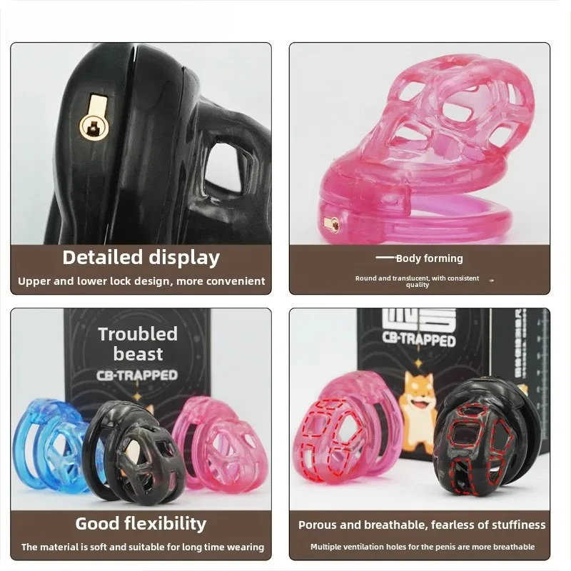 Soft Chastity Cage Device Adjustable Cock Cage Lock Penis Restraints for Men BDSM Discreet Fetish Training Adult Erotic Sex Toys