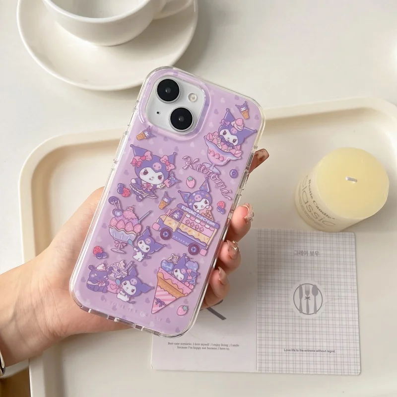 لطيف كعكة الفراولة مرحبا كيتي الدب لينة سيليكون جراب هاتف آيفون 13 14 15 16 برو ماكس الكرتون جميل Kuromi الغطاء الخلفي #4
