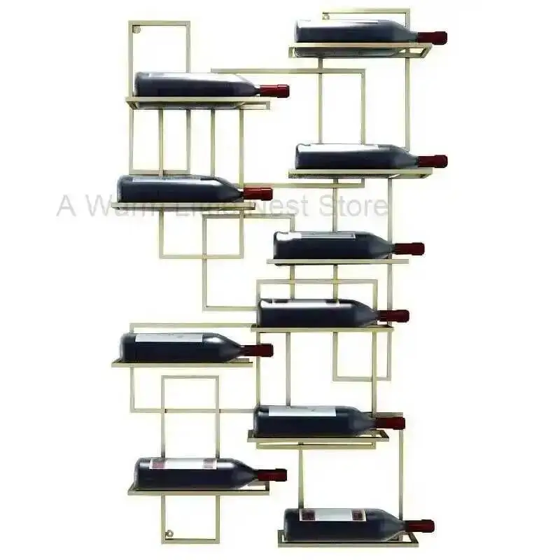 

European Horizontal for Showcase Simple Shop Hanging Display Red Wine Rack Creative Metal Design Display Cabinet for Dining Room